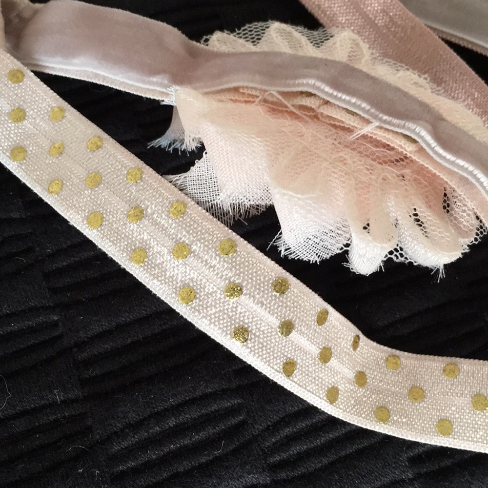 Pink Tea & Ivory Baby Hairbands NWT - Picture 5 of 6
